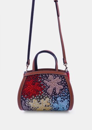 Colorful Embellished Denim cross body handbag