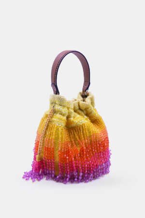 Handcrafted-Yellow-Ombre-Potli-Bag-With-Crystal-Fringes-And-Drawstring-Closer
