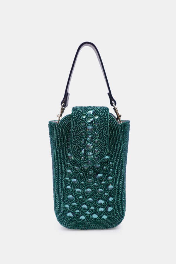 Green Embellished Belt Bags for Women