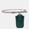 Green Crystal Embellished Belt Bag cum clutch , Crossbody Bag