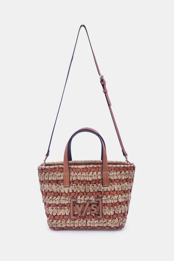 Leather & Raffia Medium Tote Bag