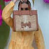 Medium Leather Trimmed Raffia Tote Bag With Crossbody