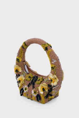 Golden Meadow Bloom Bag showcasing shimmering sequins and beads