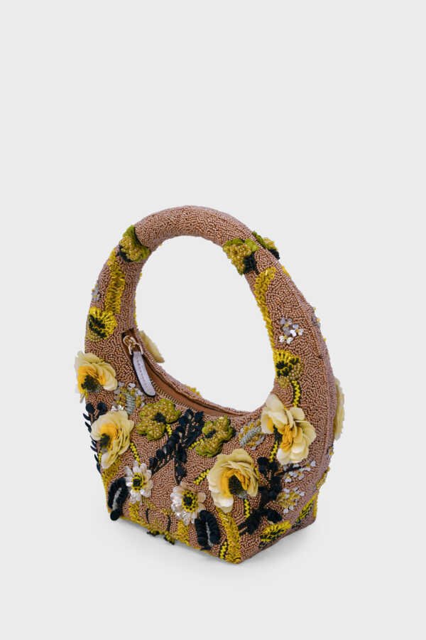 Golden Meadow Bloom Bag showcasing shimmering sequins and beads