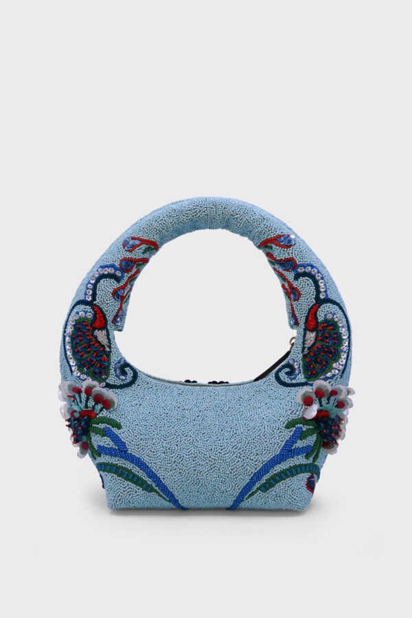 Handcrafted marine motif beaded handbag for women