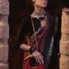 The New Moon maroon embellished mini crossbody bag with Moroccan-inspired bead and stone design