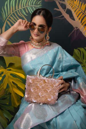 Blush Aurora Luxe Embellished Bag