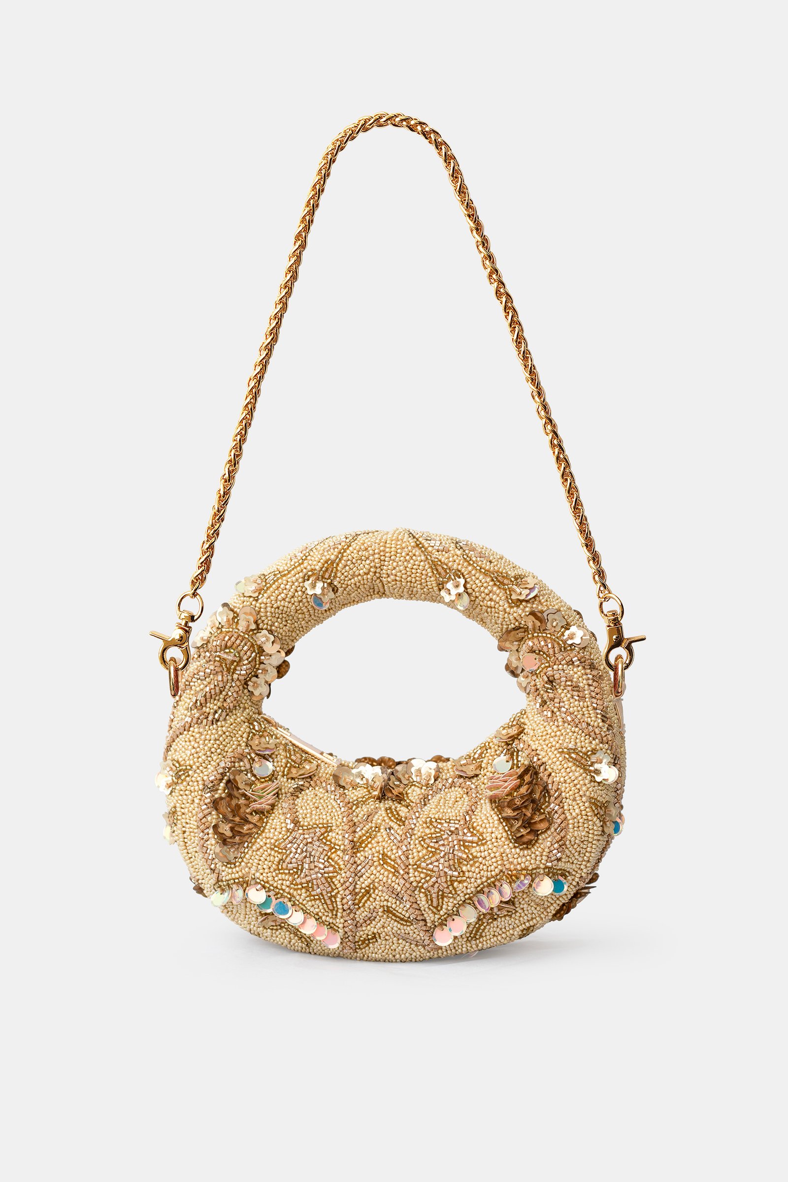 Aurelia Halo Mini Gold Embellished Bag Front