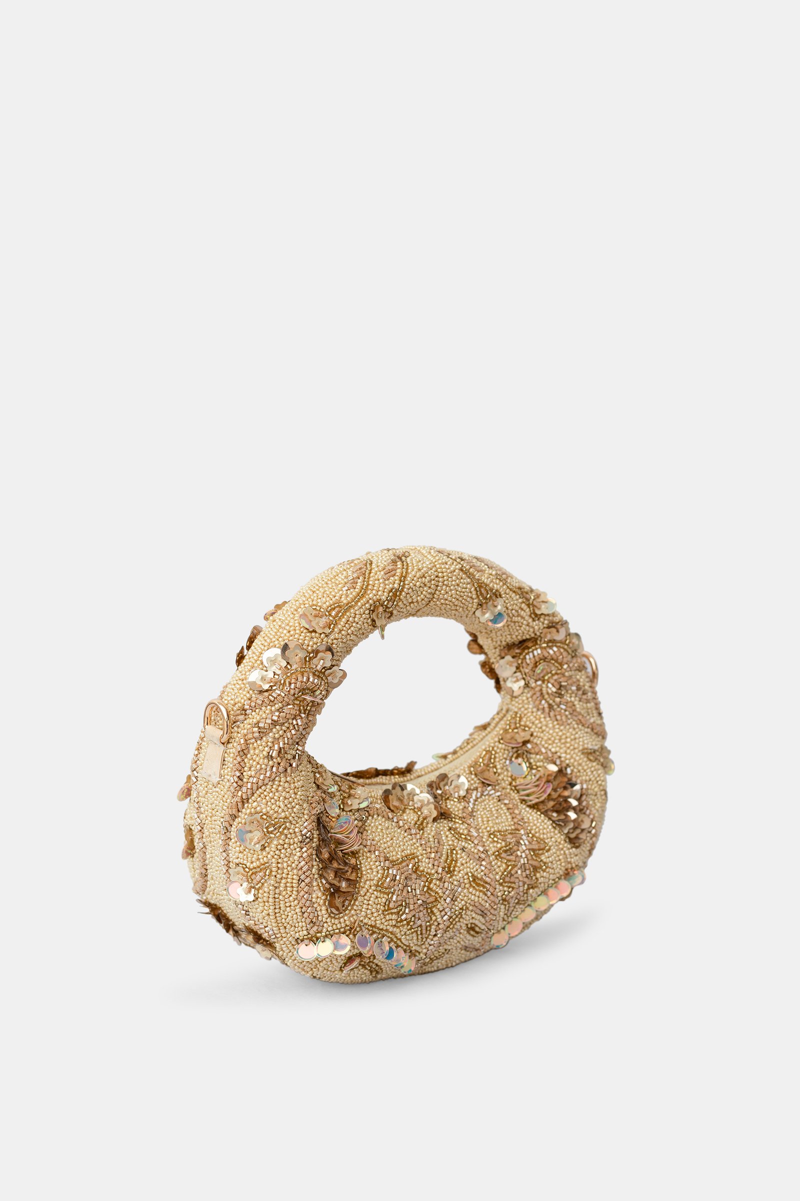 Aurelia Halo Mini Gold Embellished Bag Side