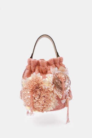 Hand Embroidered Peach Potli Bag